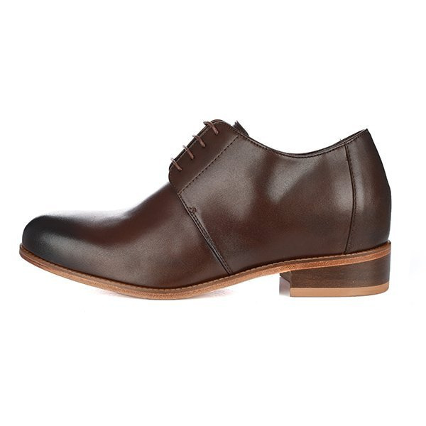 Scarpe rialzanti KALABRIA da uomo su suola in cuoio + 7CM