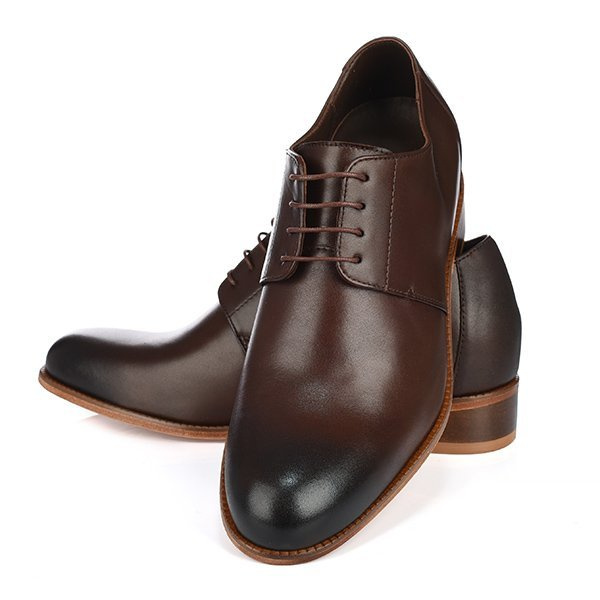 Scarpe rialzanti KALABRIA da uomo su suola in cuoio + 7CM