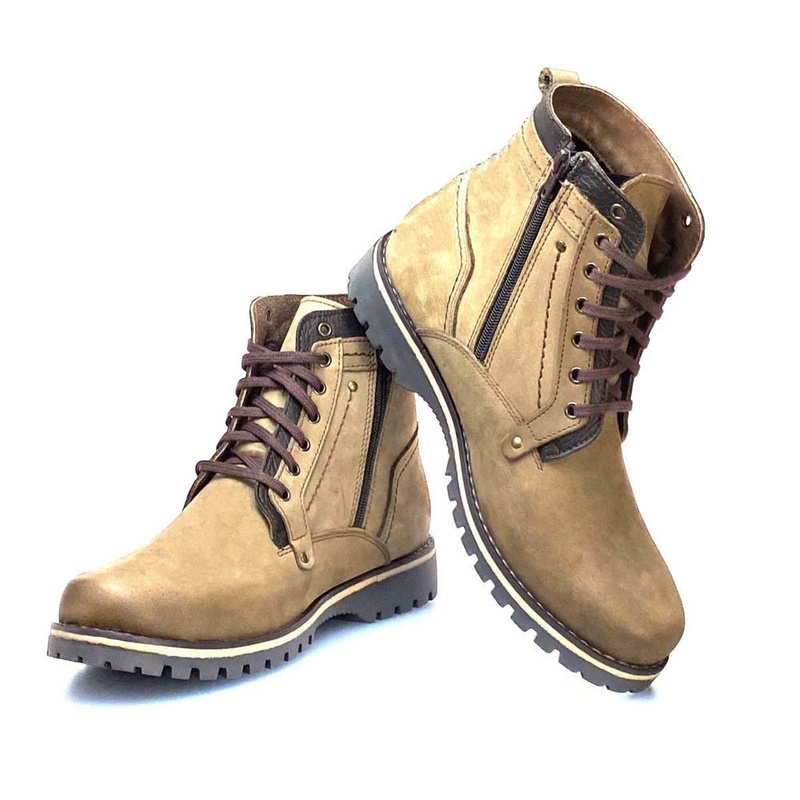 PERUGIA Scarpe Uomo Suola Rialzata - Scarpe Con Tacco Interno Uomo - Stivali Casual Da Uomo In Pelle Marrone Con Rialzo 7 CM